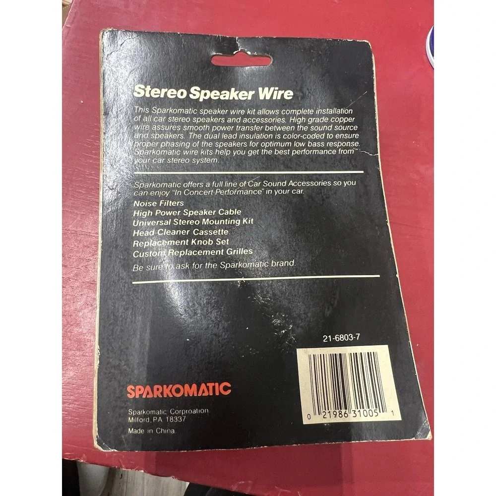 NEW Sparkomatic Classic speaker wire gray 50 Foot Restoration. NOS